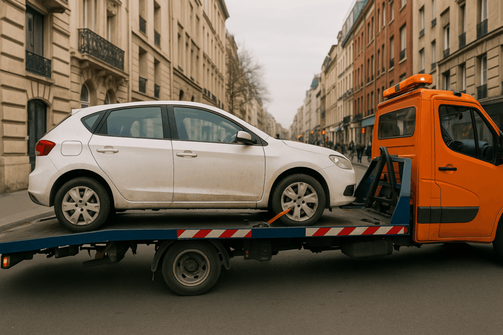Voiture enlevée pour une mise en fourrière à Istres