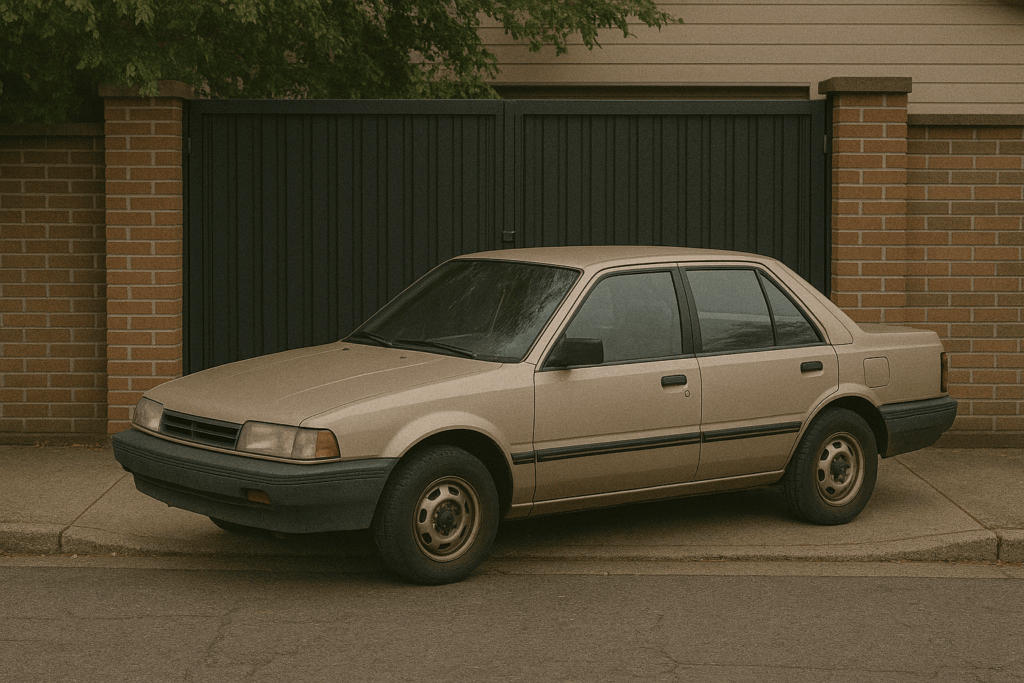 Voiture garée devant un portail à Puteaux