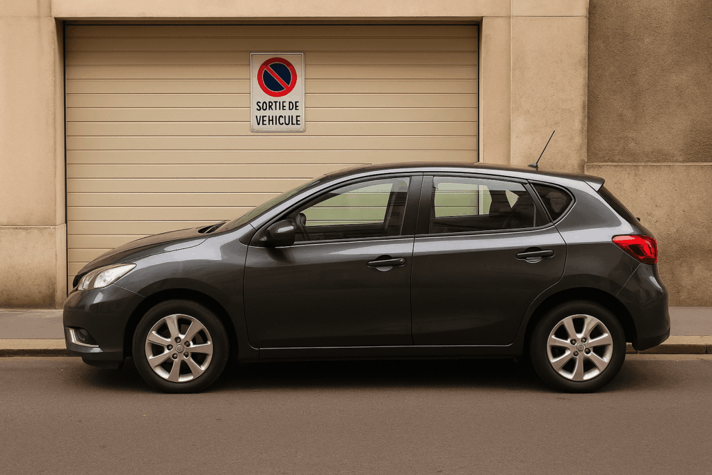 Voiture garé devant une sortie de véhicule à Sarcelles