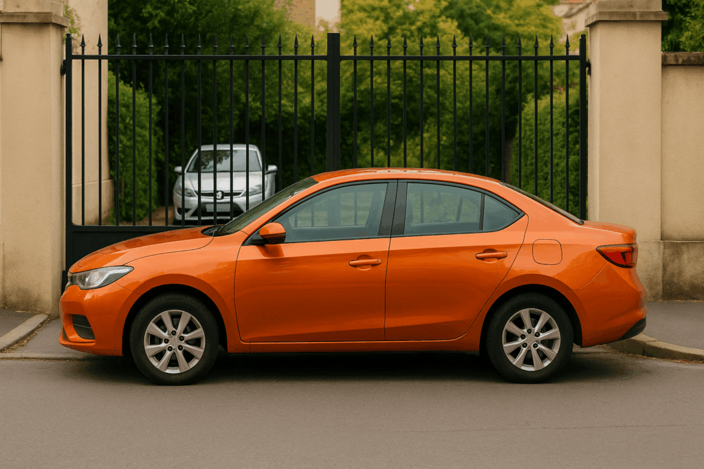 Voiture garé devant un portail à Sartrouville