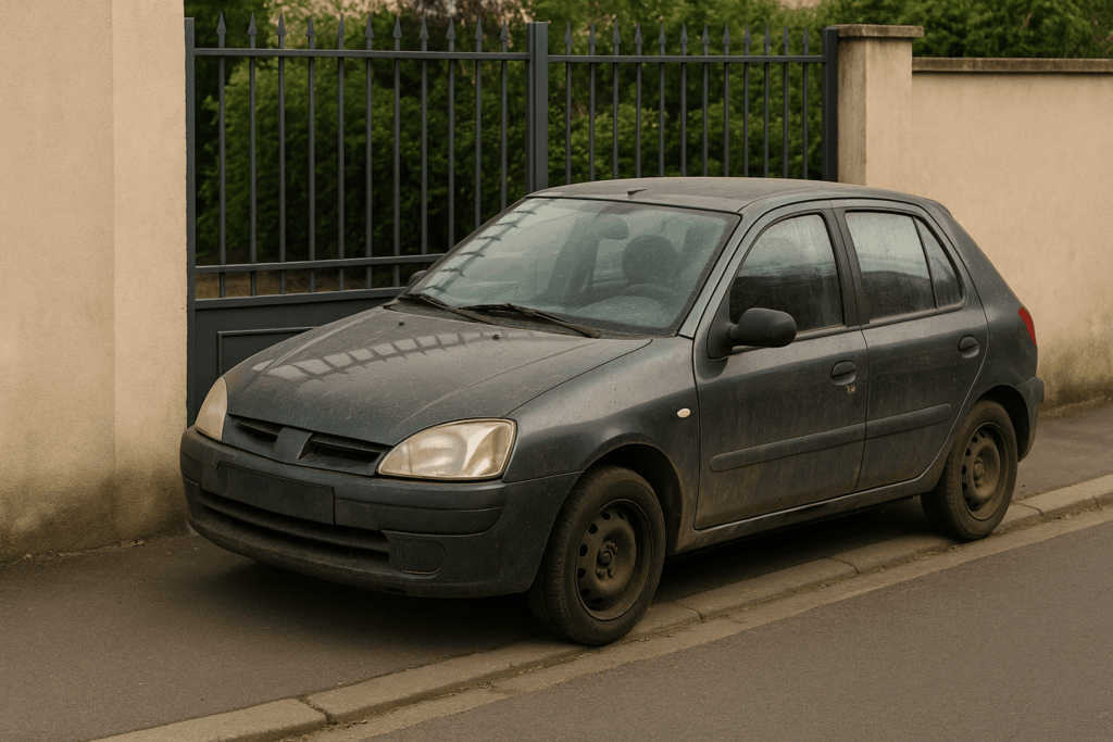 Voiture garée devant un bateau à Sevran