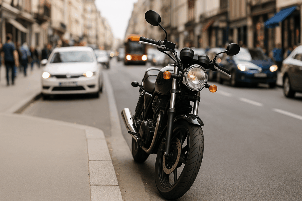 Moto mal garée en PACA