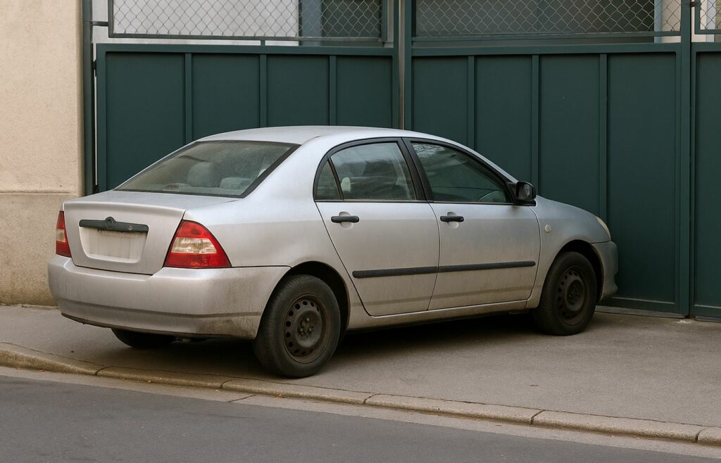 Voiture devant un portail