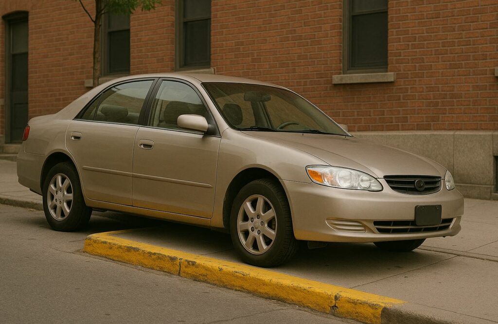 Voiture sur un trottoir à Armentières