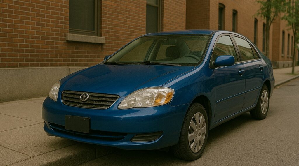 Voiture garée sur un trottoir à Épernay