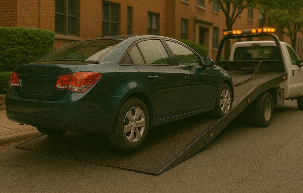 Mise en fourrière d'une voiture à Évreux
