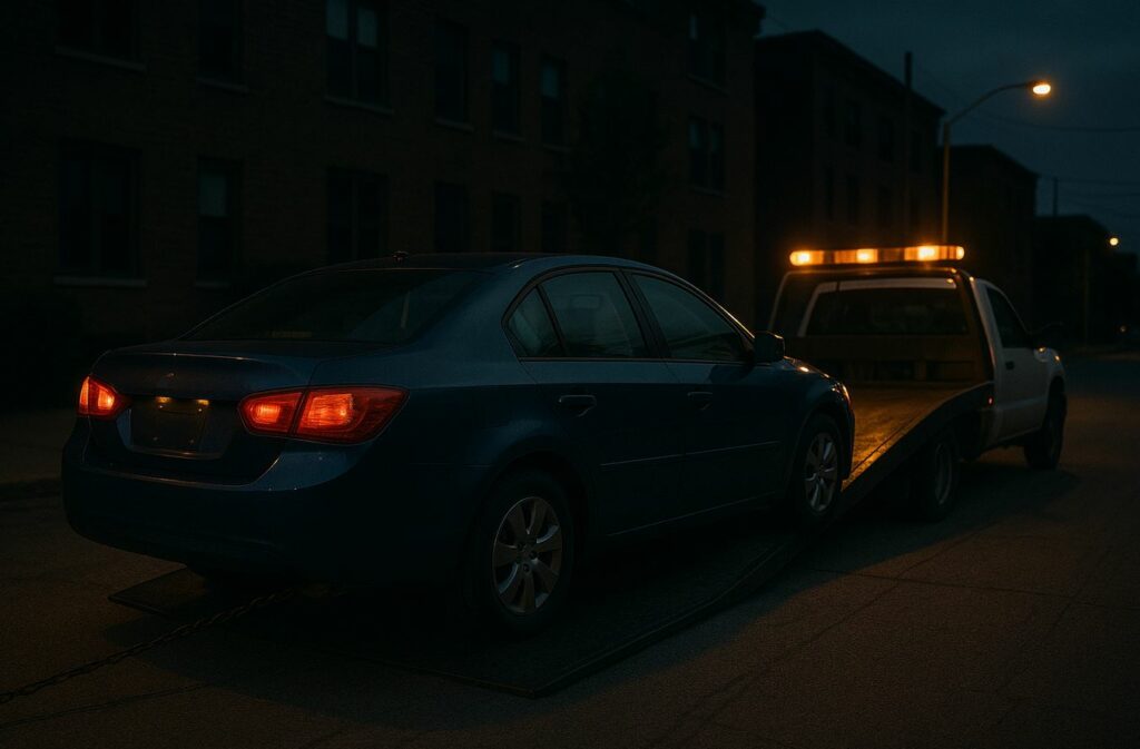 Mise en fourrière d'une voiture au Grand-Quevilly
