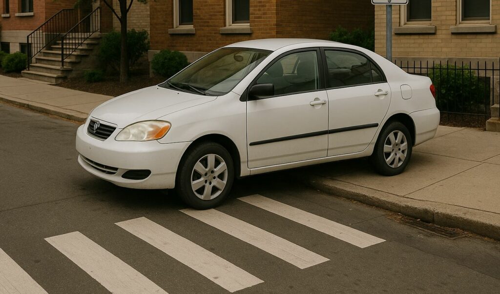 Voiture mal garée à Mantes-la-Jolie