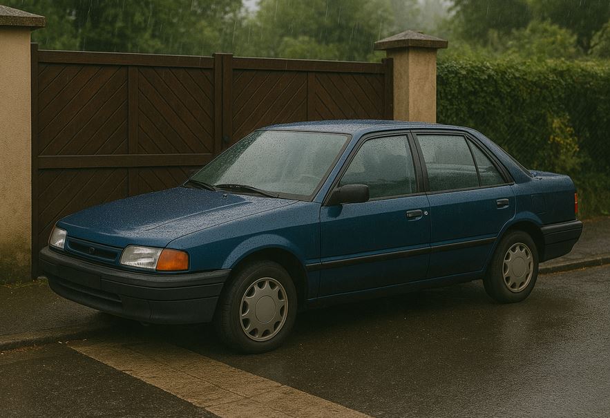 Voiture garée devant un portail à Mougins