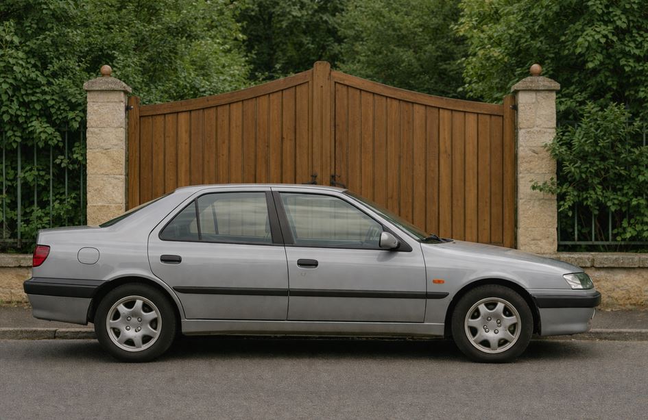 Voiture garée devant un portail à Villiers-sur-Marne