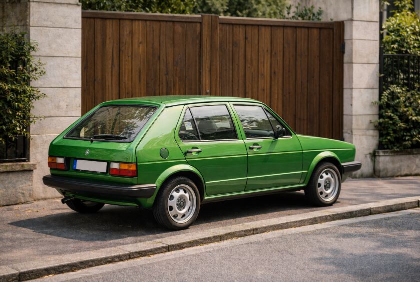 Véhicule devant un portail à Caen
