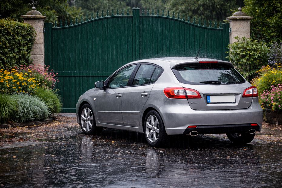 Véhicule devant un portail à Rochefort