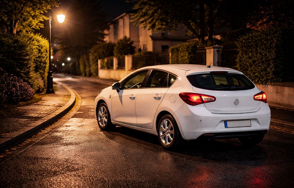 Véhicule garé dans un virage à Sannois