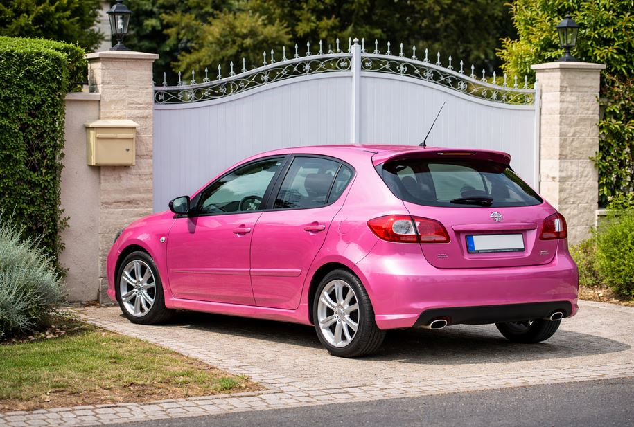Voiture garée devant un portail aux Lilas