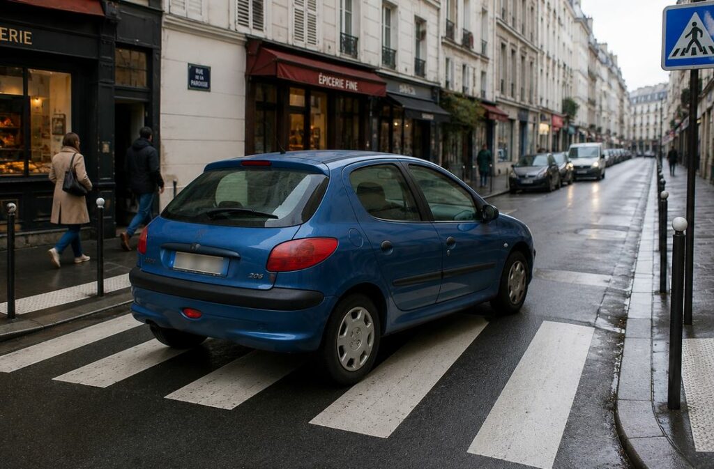 Véhicule mal garé à Couëron