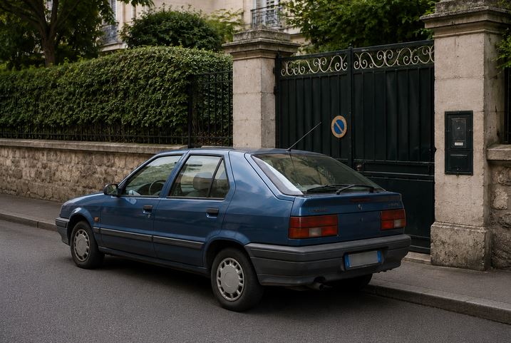 Voiture garée devant un portail à Hénin-Beaumont