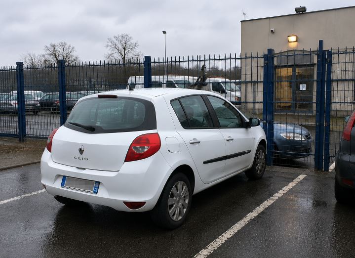 Véhicule garé dans la fourrière d'Albertville